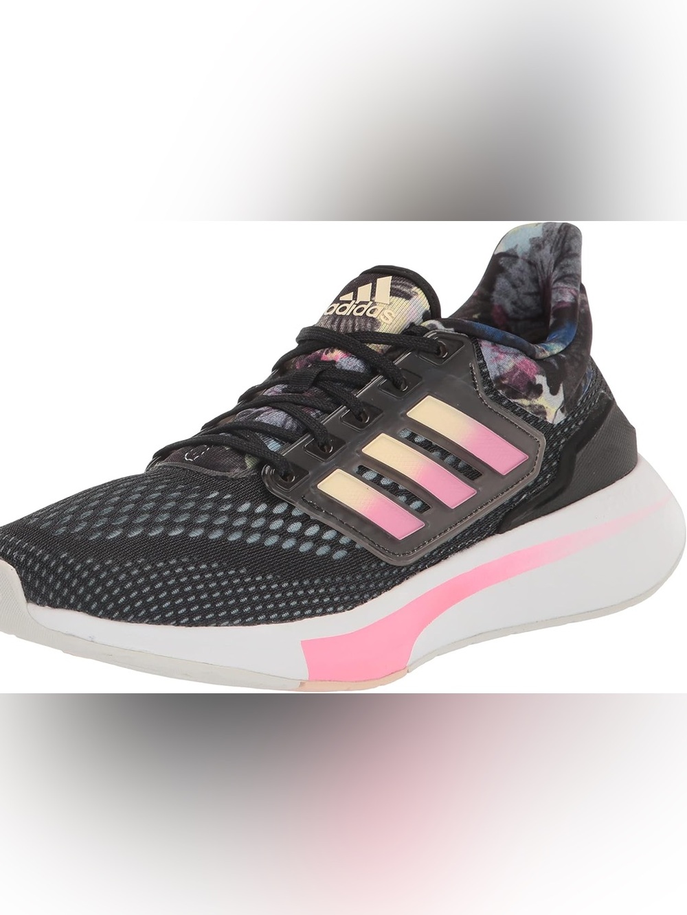 Adidas Women’s EQ21 Run Running Shoe Pink Floral Black. Sz 8.5